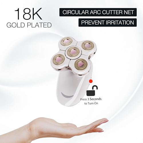 Electric Razors for Women Legs: Rechargeable Shaver with Detachable Head - Waterproof Wet Dry Lady Hair Remover - Applicable to Legs and Arms