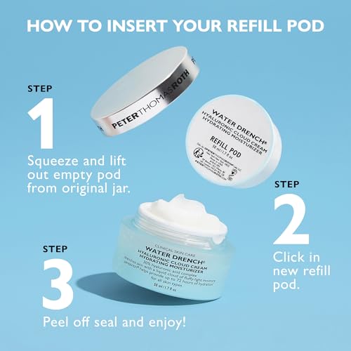 Peter Thomas Roth | Water Drench¢ç Hyaluronic Cloud Cream Hydrating Moisturizer Refill Pod | Hyaluronic Acid Cream For All Skin Types, Line-Smoothing, Fragrance-Free