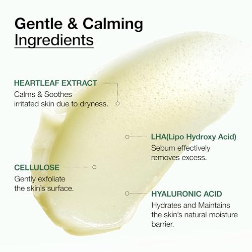 ANUA Heartleaf LHA Moisture Peeling Gel, Gentle Exfoliation, Hydrating Facial Peel, Pore Care, Dead Skin Removal, Natural Cellulose for Soothing, Vegan, Korean Skin Care (120ml/4.05 fl.oz.)