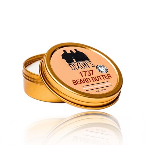 Dixon's 1737 Beard Butter, Beard Care with Moisturizing Balm, Patches Filling Dry Beard Solution, Paraben, Sulfate, and Petroleum-Free for Natural Grooming Bliss, (2oz)