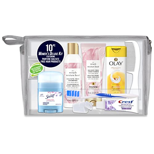Convenience Kits International Women¡¯s Deluxe Kit 10 PC Kit Featuring: Sulfate Free Hair, Face & Body, Oral Care, Travel-Size Travel Essentials