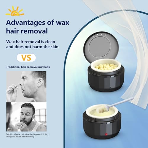 Nose Wax Kit for Men & Women, Mini Wax Heater with 100g Hard Wax Beans, USB-Powered Fast Heating for Nose & Ear Hair Removal, Facial Grooming Kit, Portable & Easy to Use (Pink)