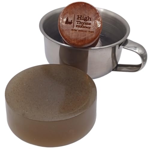 Barbershop Shaving Soap Puck ? 4 oz Old-Fashioned Bay Rum, Sandalwood & Patchouli Scent ? Cold Process Wet Shave Soap with Bentonite Clay ? 3¡± Shave Soap in Metal Tin
