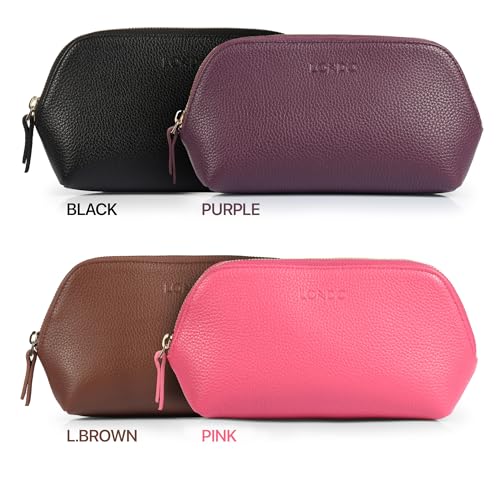 Londo Genuine Leather Makeup Bag ? Cosmetic Pouch, Travel Organizer, Toiletry Clutch for Women, Stylish & Durable Storage for Essentials