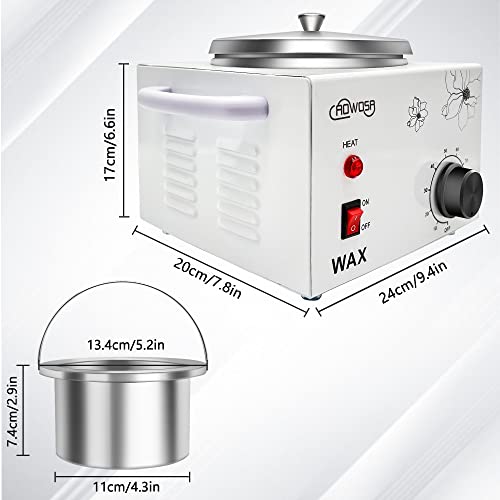 Single Wax Warmer Professional Electric Wax Heater Machine for Hair Removal, Large Waxing Pot Paraffin Facial Skin Body SPA Salon Equipment with Adjustable Temperature Set