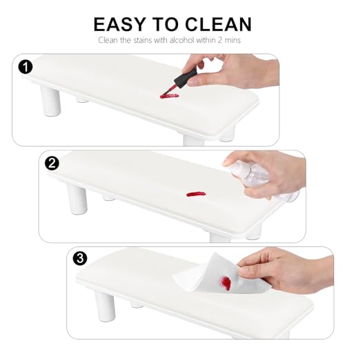Arm Rest for Nails Tech,Height Adjustable Nail Arm Rest Stand,Cleanable Leather Hand Rest Holder Pillow,Manicure Armrest with Detachable Plastic Legs,Anti-slip