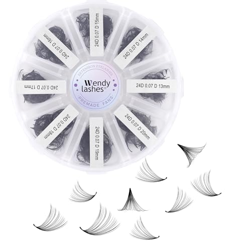 Premade Fans Eyelash Extensions Mixed Tray 500 Fans (24D-07-D-13-20)
