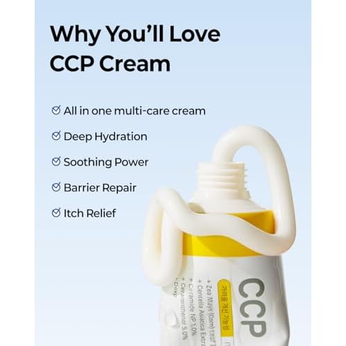CCP Cream Korean, Itch Relief & Barrier Repair Moisturizer for Dry, Sensitive Skin, Gentle Formula Safe for Babies and Adults, Fragrance-Free 1.69 fl oz