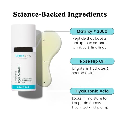 Timeless Skin Care Hydrating Eye Cream - Skin Care Cream for Eyes with Hyaluronic Acid - Hydrating Beauty Product for Personal Care - 0.5 oz (Pack of 1)
