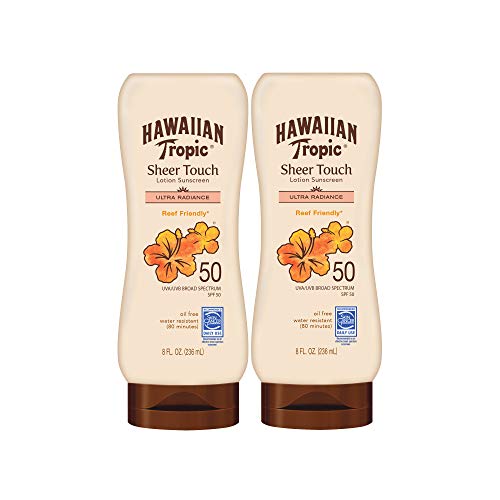 Hawaiian Tropic Sheer Touch Ultra Radiance SPF 50 Sunscreen Twin Pack with Lime Coolada After Sun Lotion Twin Pack