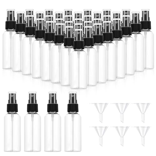 220PCS Mini Clear Spray Bottles Bulk ? Fine Mist Empty Travel Containers with Funnels, Refillable Liquid 1oz Plastic Sprayer for Perfume Essential Oils Toner, Pocket Size Makeup Kit