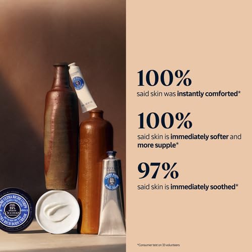 L¡¯Occitane Shea Butter Ultra Rich Body Cream, Nourishing Moisturizer for Dry, Sensitive Skin, Fast Absorbing, Refillable, Vegan Skincare, Light Scent