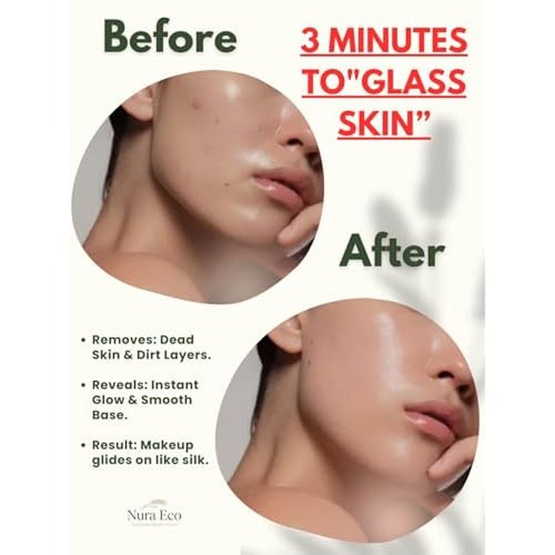 Nura Eco Glass Skin Starter Kit ? Sustainable Wheat Straw Dermaplaning Tool ? Instant Glow & Peach Fuzz Removal ? Includes 3 Precision Razors + Eco Friendly