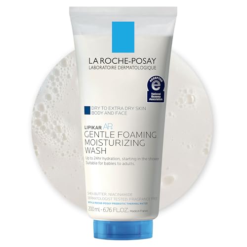 La Roche-Posay Lipikar AP+ Gentle Foaming Moisturizing Wash, Shea Butter + Niacinamide + Glycerin, Moisturizing Body Wash For Dry Skin, National Eczema Association Accepted, Dermatologist Tested?
