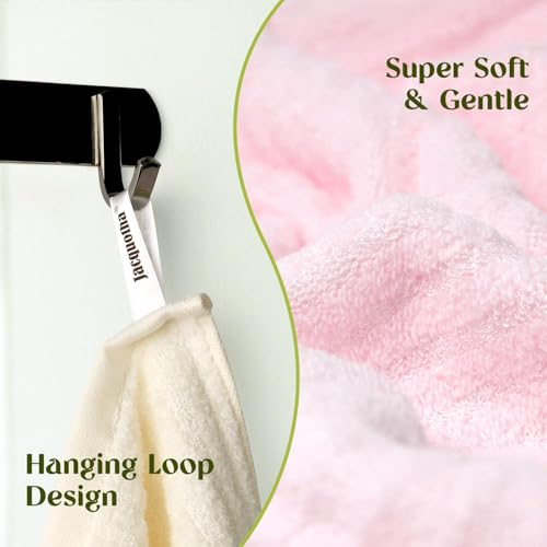 Jacquotha Bathroom Washcloths Face Towels 12 Pack, Floral Embroidered, Cotton, Pink & Cream 13¡± x 13"