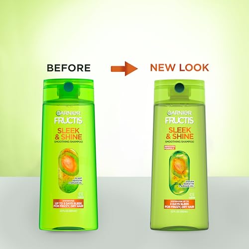 Garnier Fructis Sleek & Shine Shampoo, Frizzy, Dry, Unmanageable Hair, 22 fl. oz.(Packaging May Vary)