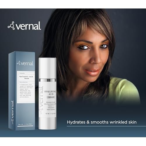 Vernal¡¯s 100% Pure Hyaluronic Acid Serum ? Rich With Vitamins C, E and Age-Defying Antioxidants - Anti Wrinkle, Anti Aging Face Serum that Lifts and Firms Skin, Made in USA