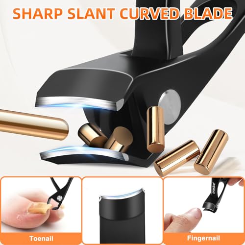 Slanted Toenail Clippers for Seniors Thick Toenails, Angled Head Large Toe Nail Clippers
