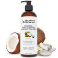 PURA D'OR 16 Oz ORGANIC Fractionated Coconut Oil ? USDA Certified ? MCT Oil ? Therapeutic, Hydrating, Lightweight Moisturizer ? Hexane Free Carrier Oil For Essential Oils & Massage ? Face, Hair & Body