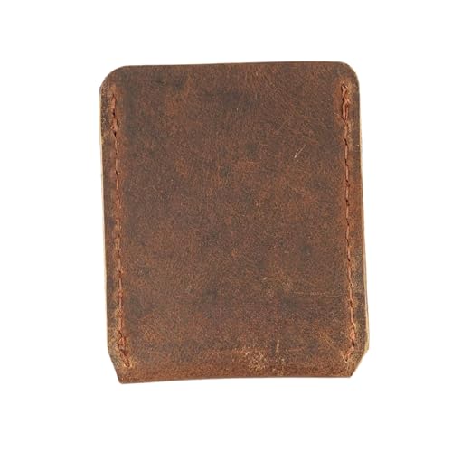 Leather Safety Razor Cover ? Handmade Double Edge Razor Head Protector for Travel, Full-Grain Leather Snap-On Shaving Razor Case, Durable DE Blade Guard for Men (Dark Brown)