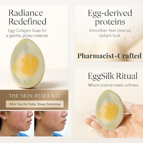 L & L Supplement EggSilk Egg Soap Radiance Bar with Yolk Extract | For Smooth, Glowing Skin | Gentle for Face & Body, All Skin Types | Sulfate-Free, Cruelty-Free, Clean Beauty | 80g