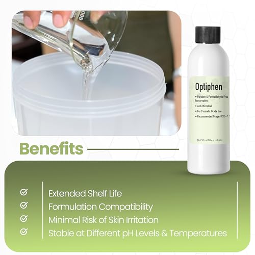 Optiphen Preservative Liquid (8 Oz / 236 mL) Optiphen Natural Preservative for Cosmetics Water Soluble Paraben Free Broad Spectrum Preservative for Lotion Making