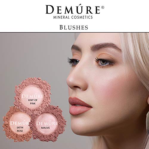 Demure Mineral Blush Makeup (Hint of Pink) Loose Powder | Professional Grade, Cruelty Free Make-up