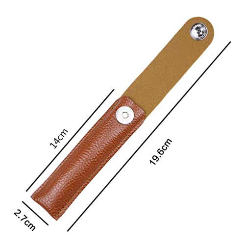 4 Pcs PU Leather Empty Tweezers Pouch Eyelash Extension Tweezer Holder Bag, Brown