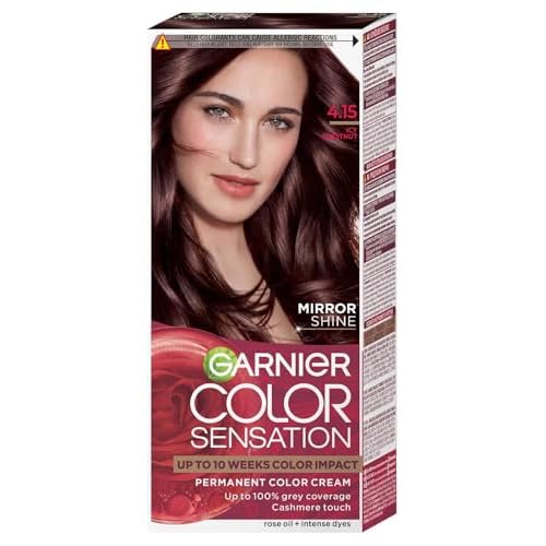 GARNIER - COLOR SENSATION - Permanent hair coloring cream - 4.15 Icy Chestnut
