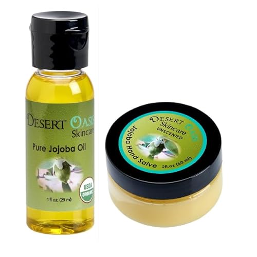 100% Pure Organic Jojoba Oil. Travel Size 1 oz plus Unscented Hand Salve with over 50% Jojoba Oil. 100% Natural (1 fl oz/29 ml)