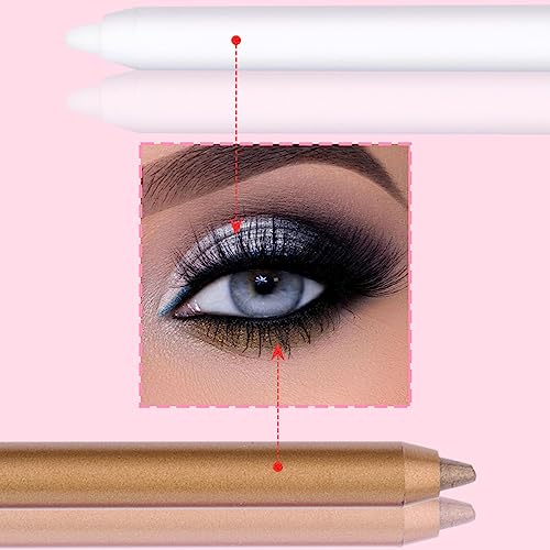 Eyeliner Set, 12 Colors Eye Shadow Pencil, Metallic Glitter Pearl Eye Pencils, Professional Waterproof Long Lasting Eye Makeup Set for Women