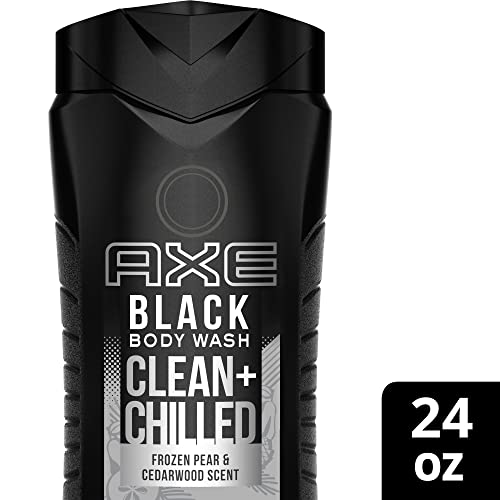 AXE Body Wash 12h Refreshing Scent Cleanser Black Frozen Pear and Cedarwood Men's Body Wash with 100 percent Plant-Based Moisturizers 16 oz (Pack of 2)