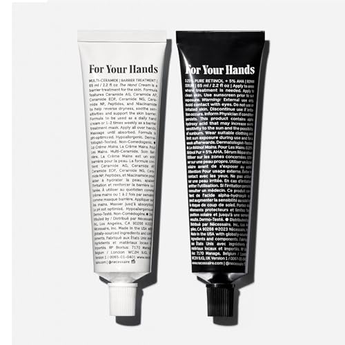 N?cessaire The Hand Duo ? The Hand Cream + The Hand Retinol Treatment Gift Set for Dry Hands ? Daily Moisture + Nighttime Repair with Ceramides, Peptides & Retinol ? 2 x 2.2 oz