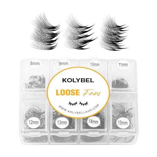 Premade Fans Eyelash Extensions 600 Fans 12D Handmade Volume Lashes Extensions 0.05mm Thickness 8-15mm D Curl Premade Volume Eyelash Extension Middle Stem Promade Lashes(600Fans-12D-0.05D,8-15mm)