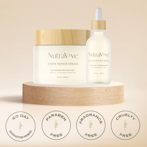Skin Revival Bundle: Crepe Repair Cream (8.1 Oz) & Anti-Aging Night Serum (1.7 Fl Oz) ? Diminish Crepey Skin, Fine Lines & Wrinkles with Powerful Collagen Boosting Formula
