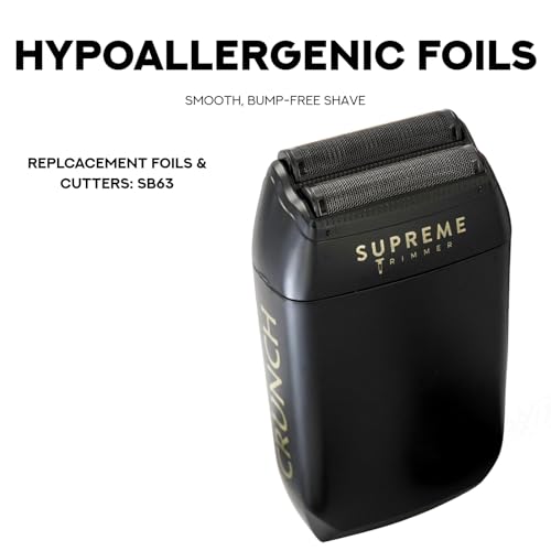 Supreme Trimmer Crunch STF602 ? Waterproof Double Foil Shaver for Men | 150 Min Runtime, Wet/Dry Cordless & Corded Electric Razor | Hypoallergenic Foils for Face, Head & Stubble