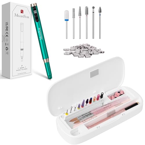 MelodySusie Portable Electric Nail Drill with Acrylic Nail Tool Storage Box