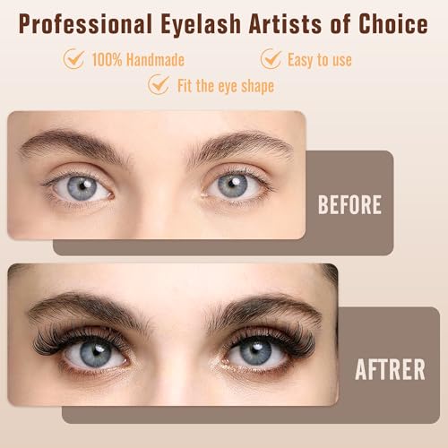 Classic Volume Lash Extension, 0.15 CC Curl 9-20mm Mixed Eyelash Extension Lash Trays, Super Matt Black Individual Lash Extensions for Professional Salon Use