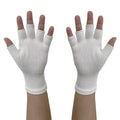 Zinc-Infused Fingerless Gloves for Women and Men with Eczema - Wet Wrap Therapy (Large)