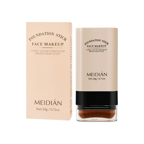 Ivory Foundation Stick-2-in-1 Creamy Concealer&Brush,Buildable Coverage for Smooth, Brightening Makeup Look