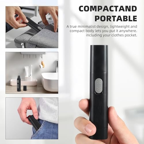 Nose and Ear Hair Trimmer Clipper, Professional Nose Hair Trimmer for Men, Easy to Clean (Black)