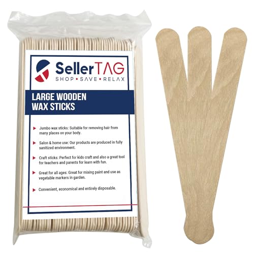 Large Wooden (200 Pack) Wax Sticks for Home Spa Hair Removal, Multi-Purpose Craft Spatulas and Applicators, Artistic Paint Mixers, and Versatile Garden Vegetable Markers