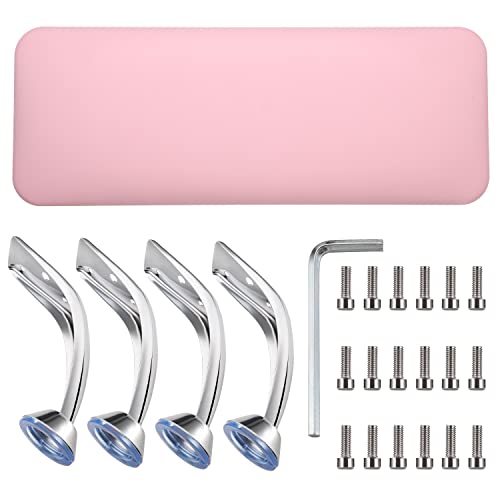 Noverlife Pink Nail Arm Rest, Microfiber Leather Manicure Hand Rest Cushion, Professional Non-Slip Foot Hand Arm Wrist Pillow Stand Hand Holder for Toe & Fingernails Nail Tech Use - Pink