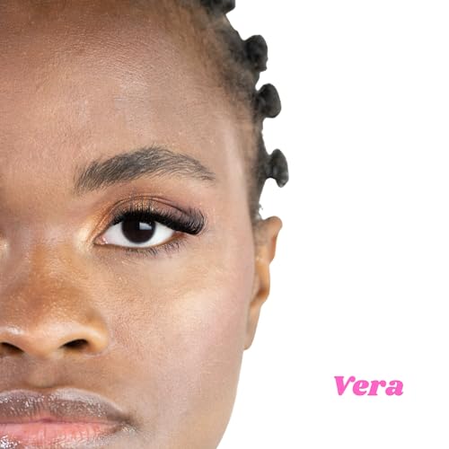 Volume Eyelash Extension Look DIY Lashes by SoCal Beauty | Vera ? Salon-Quality Faux Mink False Eyelashes, 10-Day Wear with Bonder & Sealer, Reusable, Easy to Apply Strip Lashes