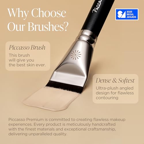 Piccasso Brush FB11 Spatula Brush ? Professional Foundation Brush for Liquid Makeup, Flat and Soft Bristles for Seamless Application, Ideal for Liquid Foundation and Cream Face Makeup, Korean Product