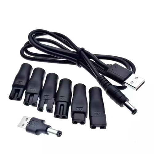 BODYA Universal USB Adapter Charger Cable Charging Cable DC Converter Power Cord for Electric Shaver Hair Clipper DC 5.5 * 2.1mm Black