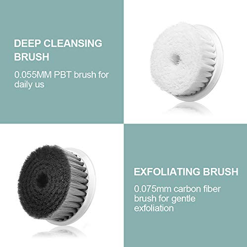 Face Scrubber Exfoliator, TOUCHBeauty Upgraded Rechargeable Electric Facial Cleansing Brushes with 3 Brush Heads,360¡Æ Spin Rotation for Exfoliating, Massaging and Deep Cleansing, Waterproof