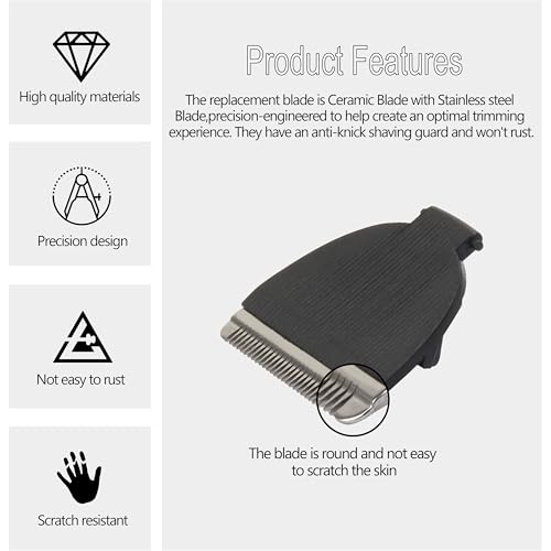 Trimmer Replacement Blade for Meridian Electric Body & Pubic Hair Trimmer Hygienic Ceramic Replacement Blades Compatible with Meridian Body Trimmer (Onyx & Sage)-Pack of 2