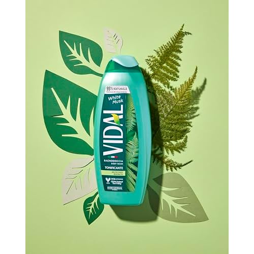 Vidal Shower Gel, White Musk 250 ml/8.4 Fl Oz, Moisturizing, Softening, Body Care, Unisex, Made in Italy