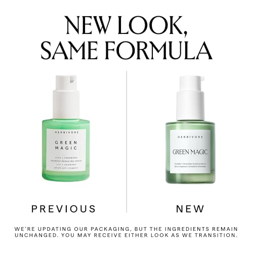 HERBIVORE Green Magic Cica + Ceramides ? Fast-acting Redness-Reducing Serum for Sensitive Skin, Plant-based, Vegan, Cruelty-free, 30mL / 1 oz